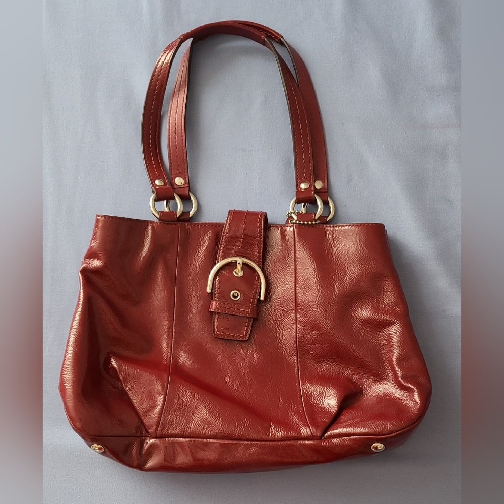 Coach F19711 Leather Maroon Purse